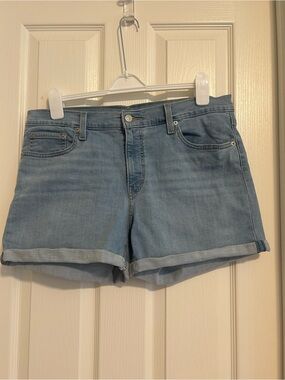 Levi's Light Blue Rolled-Hem Denim Shorts